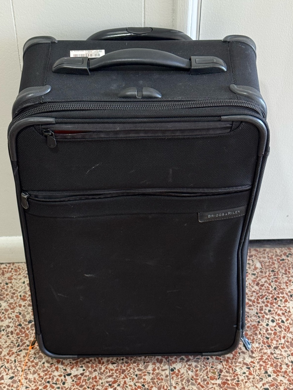 Briggs & Riley Black Carry-On Upright Rolling Travel Suitcase Luggae - Picture 2 of 11